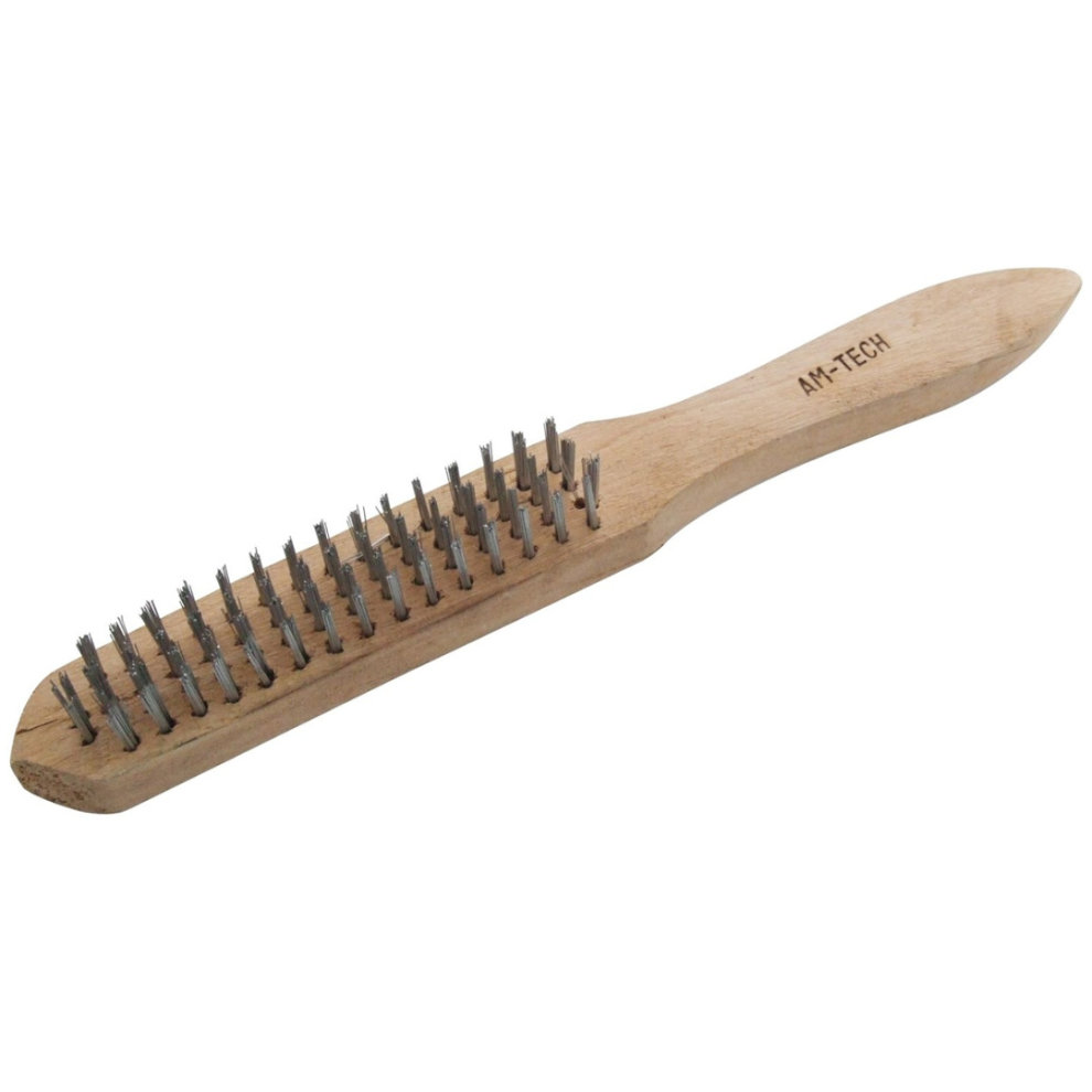 Heavy Duty Wire Brushes 11'' 4 Row Bristles Large Paint Rust Cleaner Amtech S3400