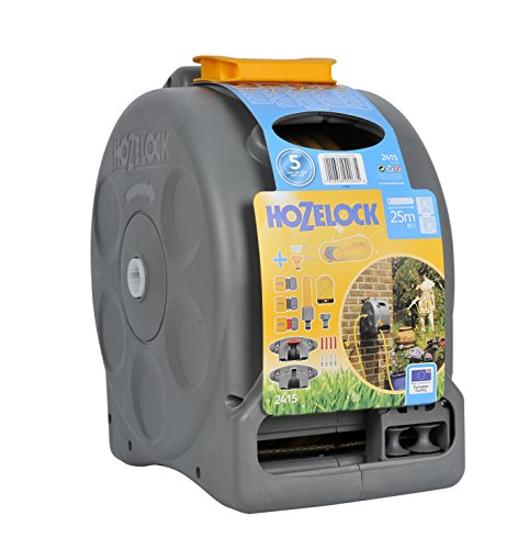 Hozelock 100000918 25m 2-in-1 Compact Hose Reel with 25m Starter Hose
