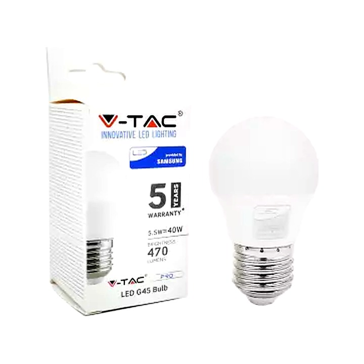 LED 5.5w=40w E27 Screw-in Cool White 6400k Golf Bulb