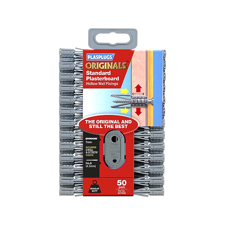 Plasplugs Standard Plasterboard Fixing 50 Pack