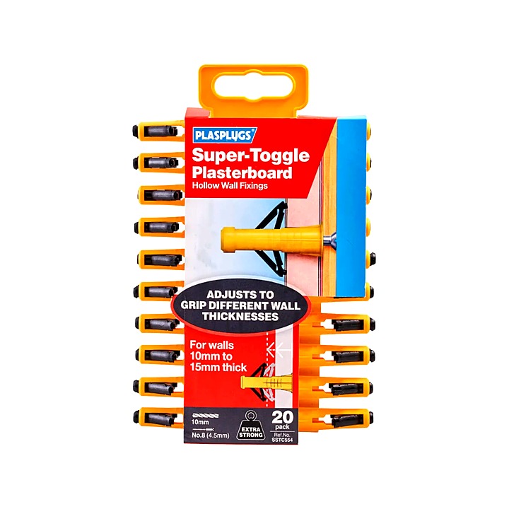 Plasplugs Super Toggle Plasterboard Wall Fixing 20 Pack