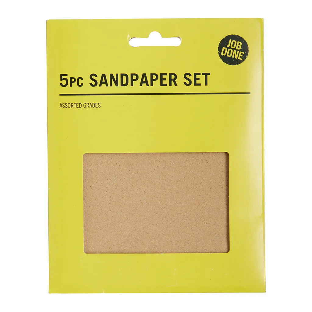 Fit for the Job 5pc Assorted Grades Sandpaper Sheets Set 