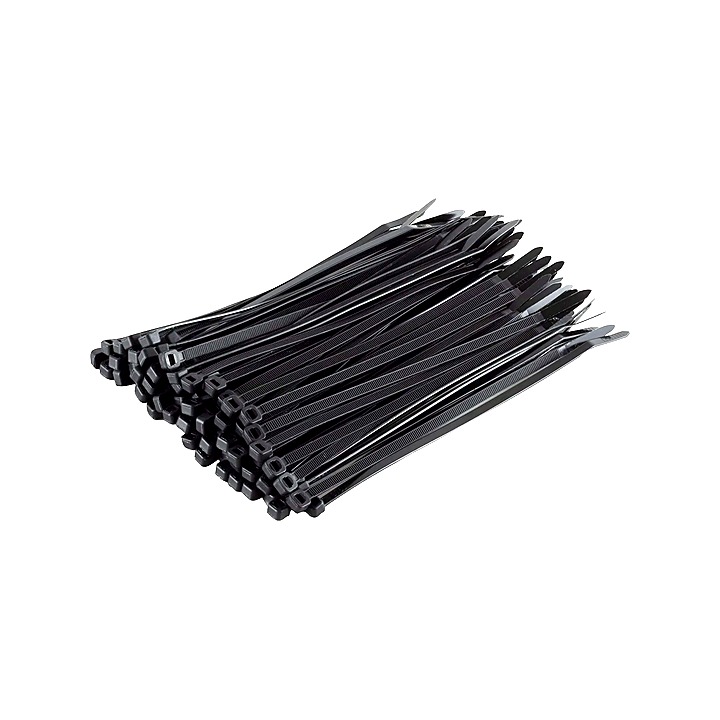 Netherwood Tools 4.8mm x 300mm Black Cable Ties 100 Pack