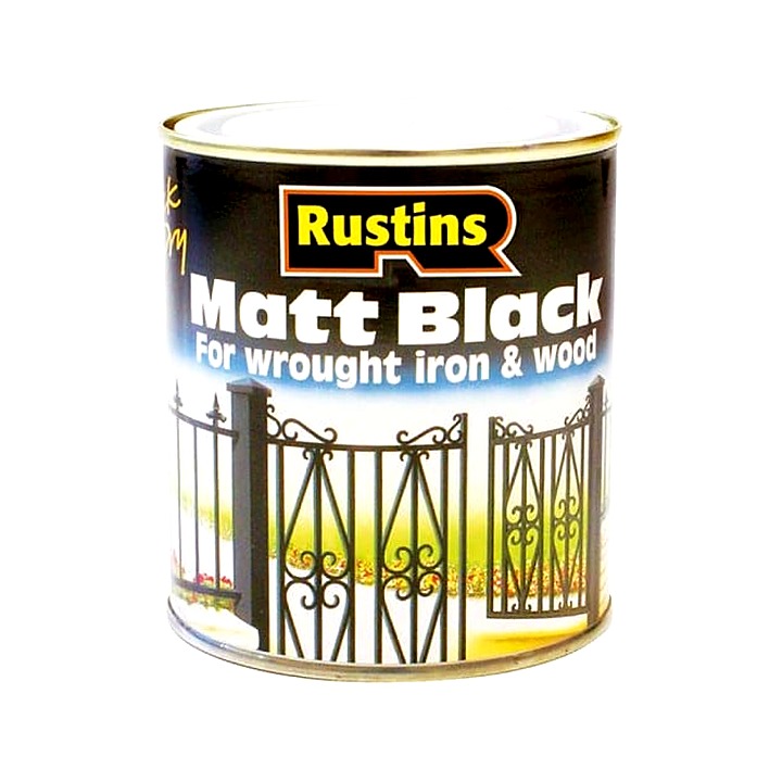 Rustins Quick Drying Matt Black Paint 250ml