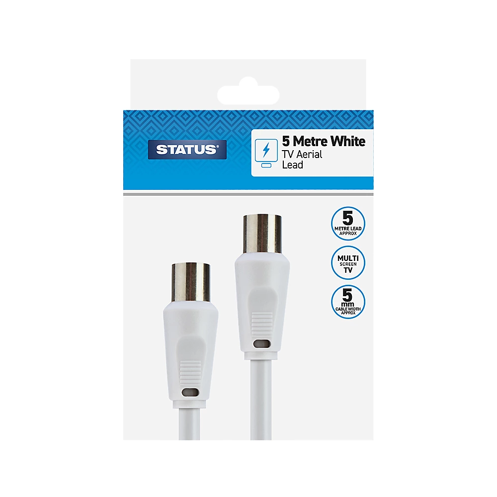 Status 5m Male & Male Coaxial TV Lead