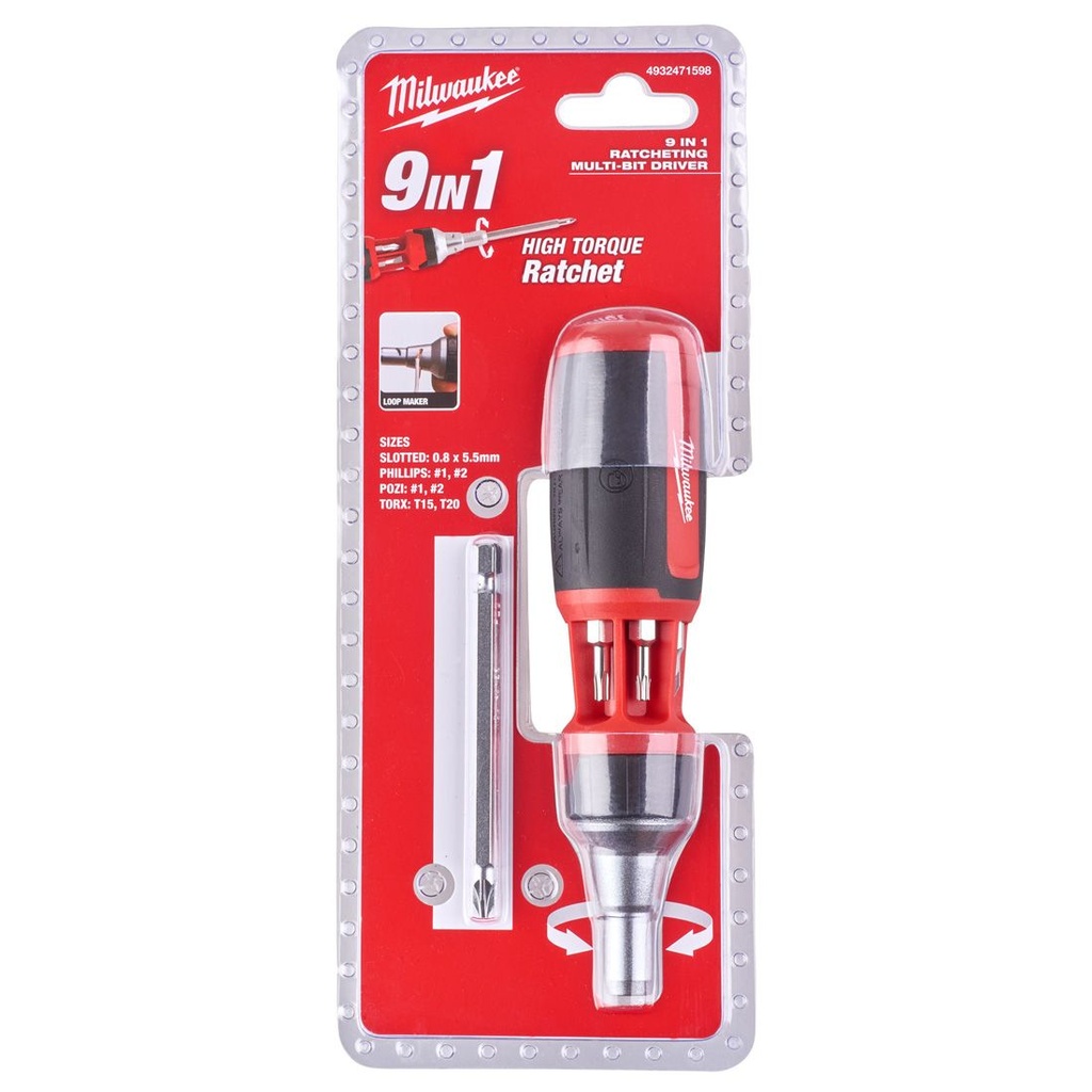 Milwaukee 9-In-1 Ratcheting Multi-Bit Screwdriver