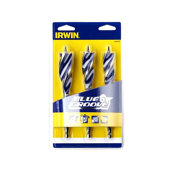 IRWIN Blue Groove Wood Drill Bit Set 3 Piece