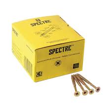 Spectre 5 x 40mm Yellow Countersunk Screws Qty 200