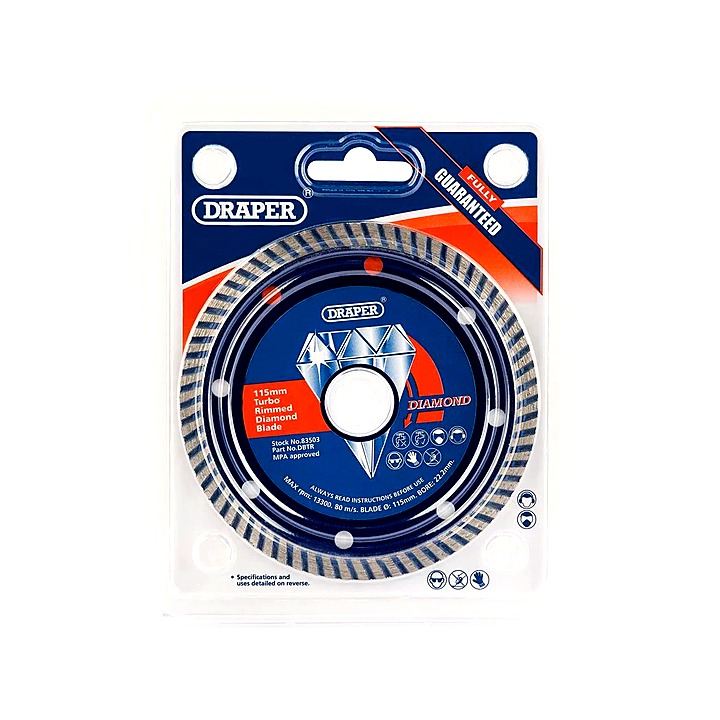 Draper Tools 115 X 22.2mm Continuous Turbo Rim Diamond
