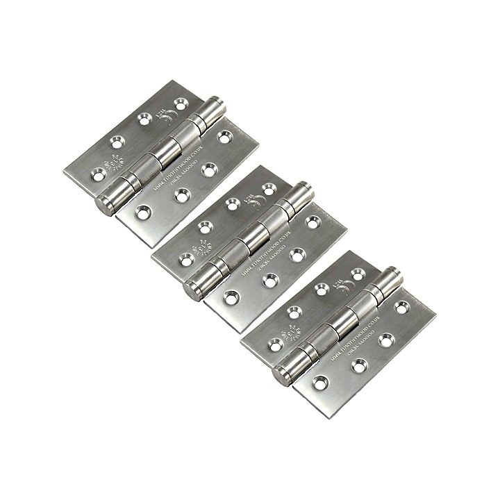 Stainless Steel Ball Bearing Fire Rated Hinges 4" Pack of 3