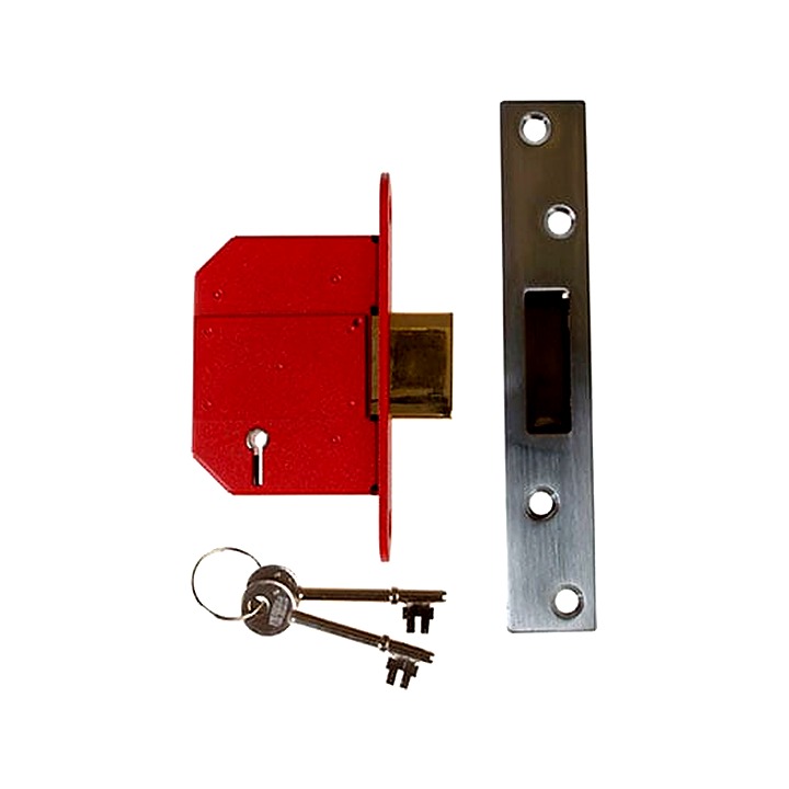 UNION StrongBolt 2100S BS 5 Lever Mortice Deadlock 2.5" Satin Chrome 