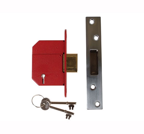 UNION StrongBolt 2100S BS 5 Lever Mortice Deadlock 68mm (2.5") Satin Chrome 