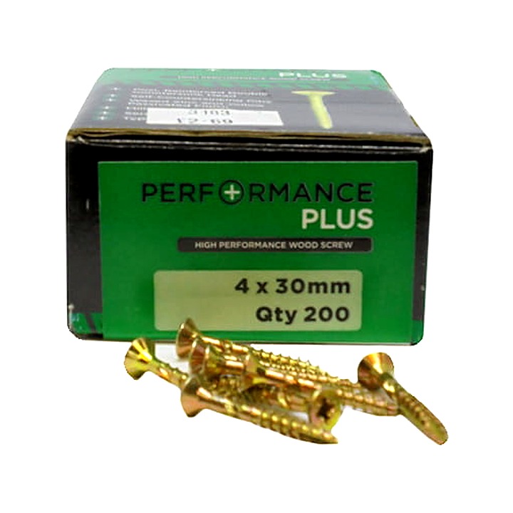 Performance Plus 4 x 30mm Wood Screws Qty 200