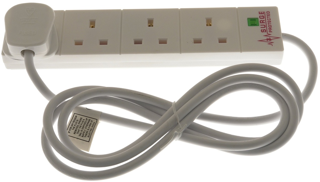 4 Way 2M Surge Protected Extension Lead 13A
