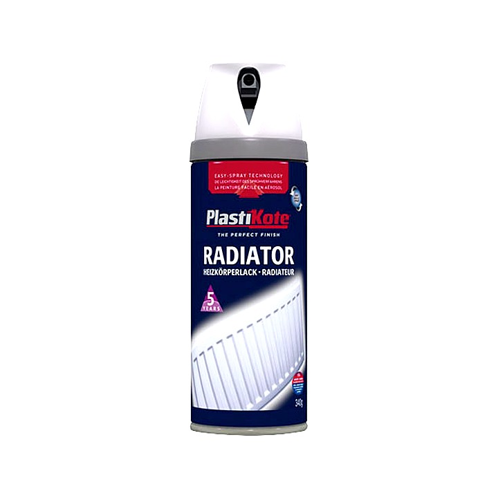 PlastiKote Radiator Spray Paint Satin White 400ml