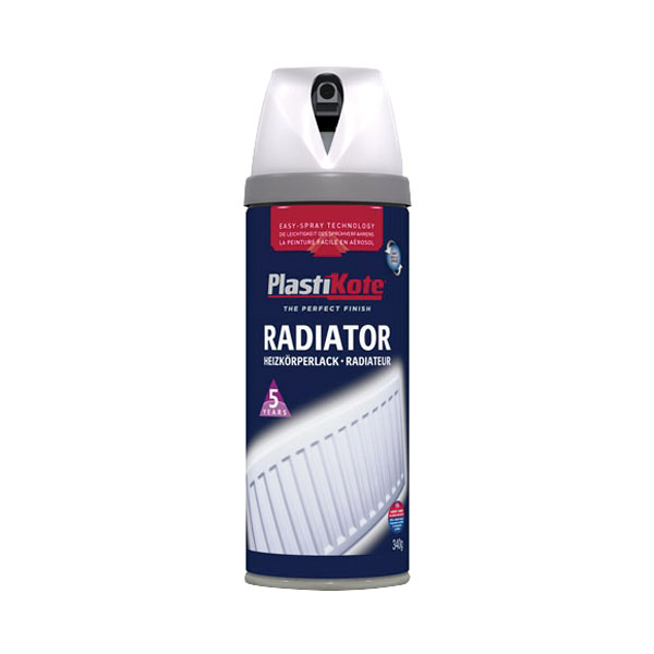 PlastiKote Radiator Spray Paint Satin White 400ml