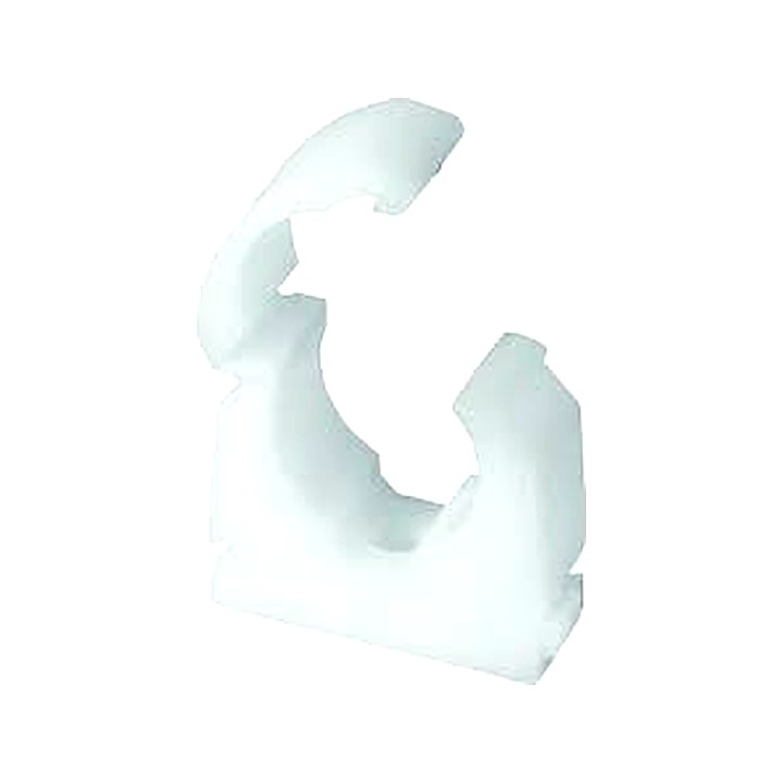 Single White Pipe Clip 28mm