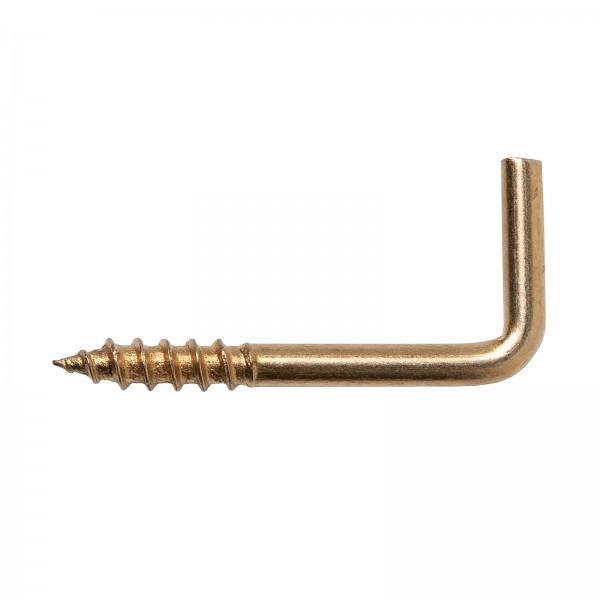 Netherwood Tools Right Angle Screw Hook Brass 10 Pcs