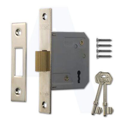 ERA 2.5" (64mm) 3 Lever Mortice Deadlock Chrome Effect
