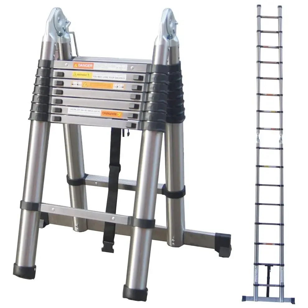 2.5m Folding Telescopic Ladder Stainless Steel 
