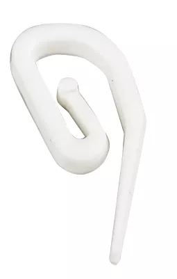 Plastic Curtain Hooks White Qty 20