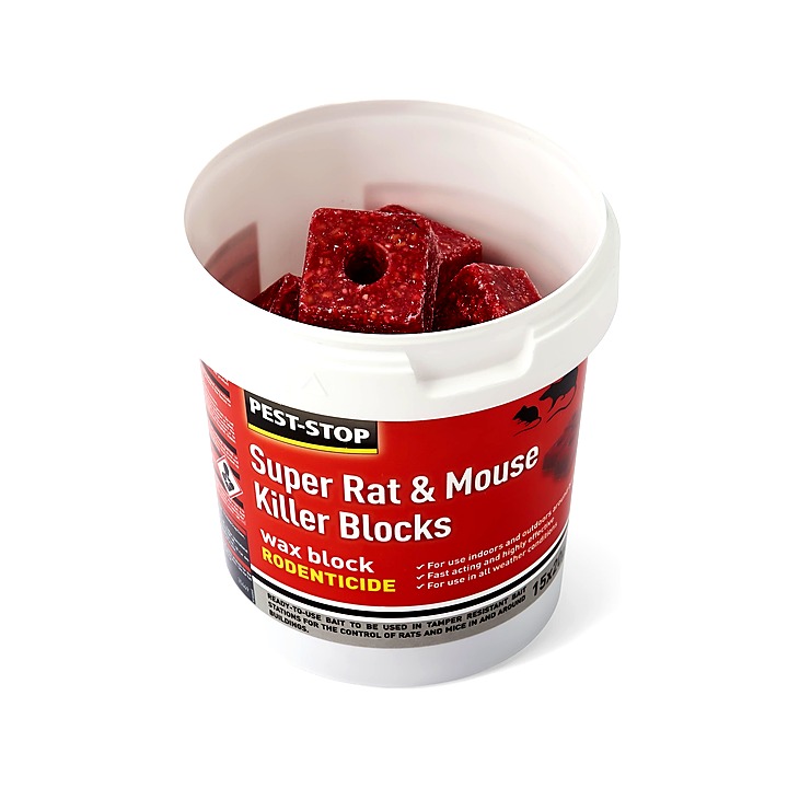 Pest Stop Super Rat & Mouse Killer Wax Blocks (15 x 20g)