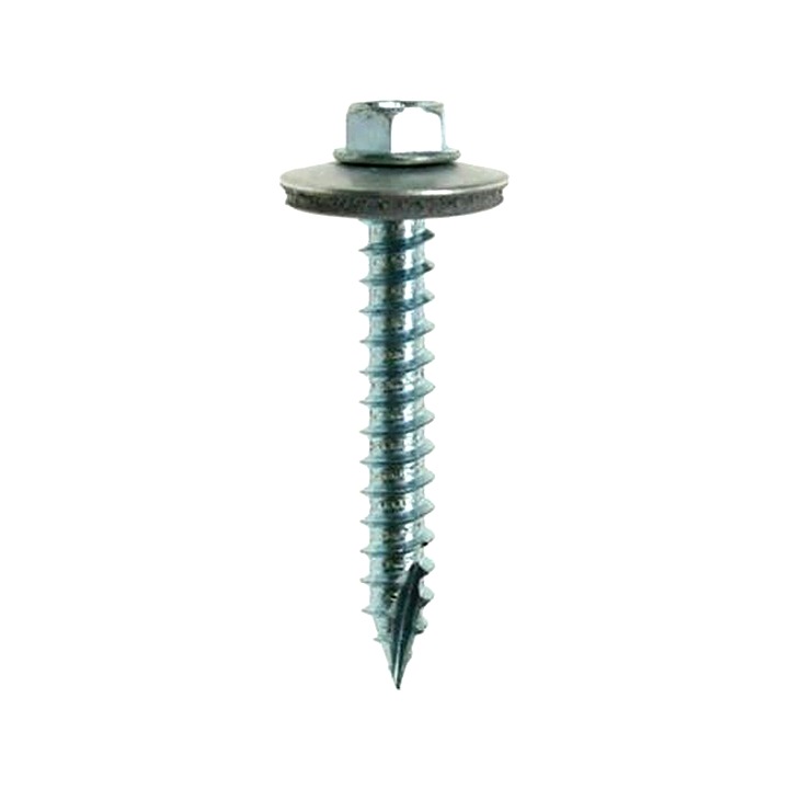 6.3mm x 25mm Self Drilling Tek Screws Sheet to Timber with 16mm Bonded Washer Pack of 100 