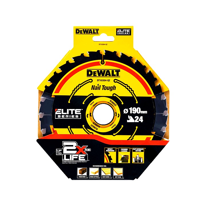 DEWALT Circular Saw Blade 190 x 30mm x 24T Corded Extreme Framing 