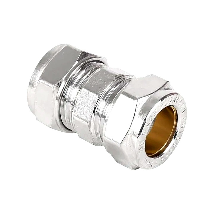 15mm Compression Straight Chrome Plated 