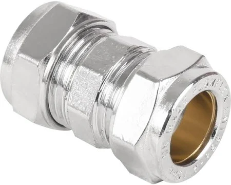 15mm Compression Straight Chrome Plated 