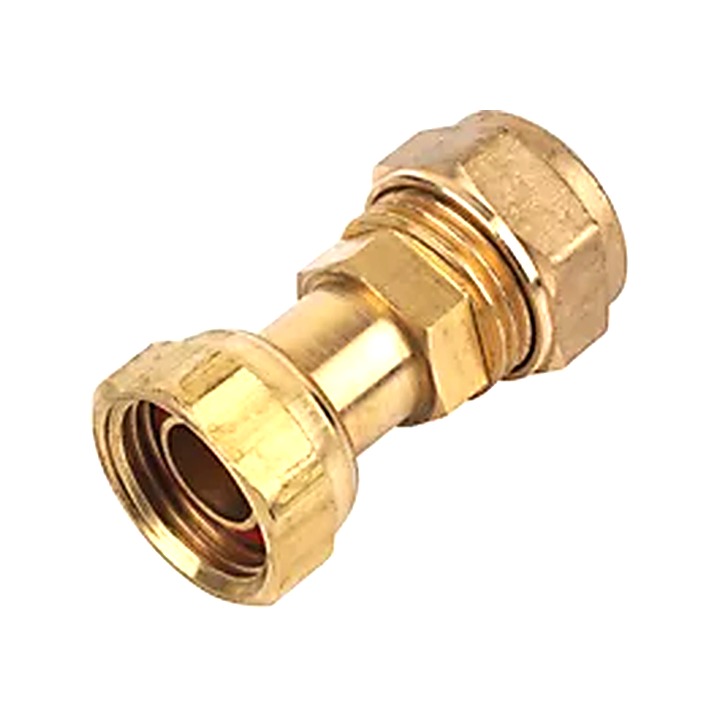 15mm x 1/2" Brass Compression Straight Tap Connector 
