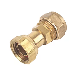 15mm x 1/2" Brass Compression Straight Tap Connector 