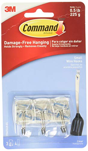 Command Clear Small Wire Hooks 3pcs
