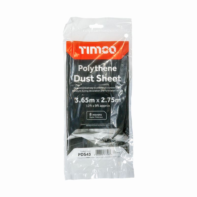 TIMCO Polythene Dust Sheet 3.65m x 2.75m 