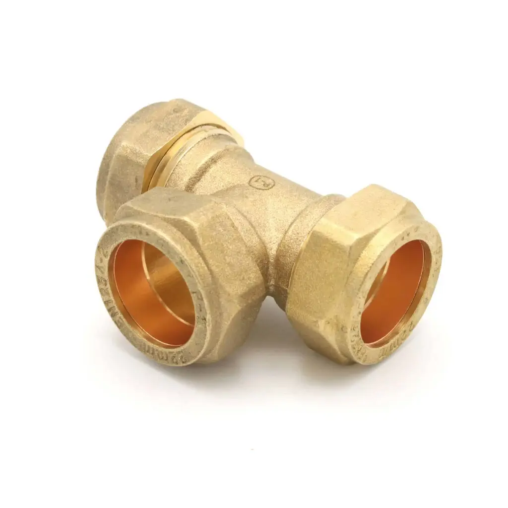 22mm Equal Tee Compression Brass 