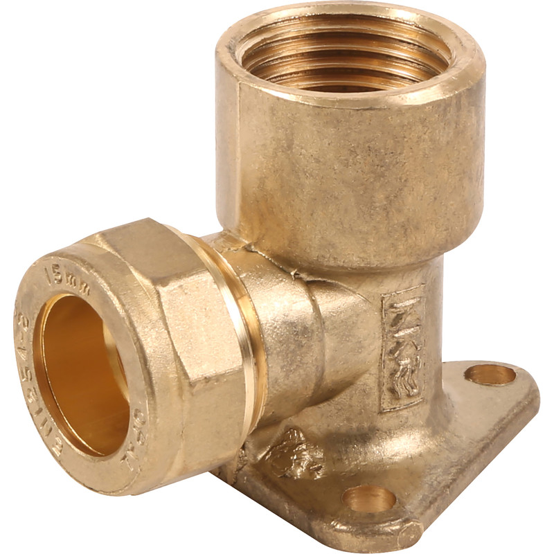 Compression 15mm x 1/2" Wallplate Elbow