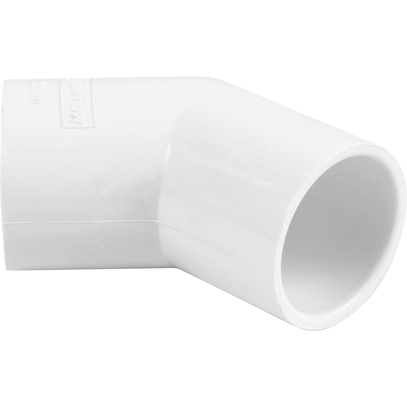 21.5mm Overflow Solvent Weld 45° Elbow White 
