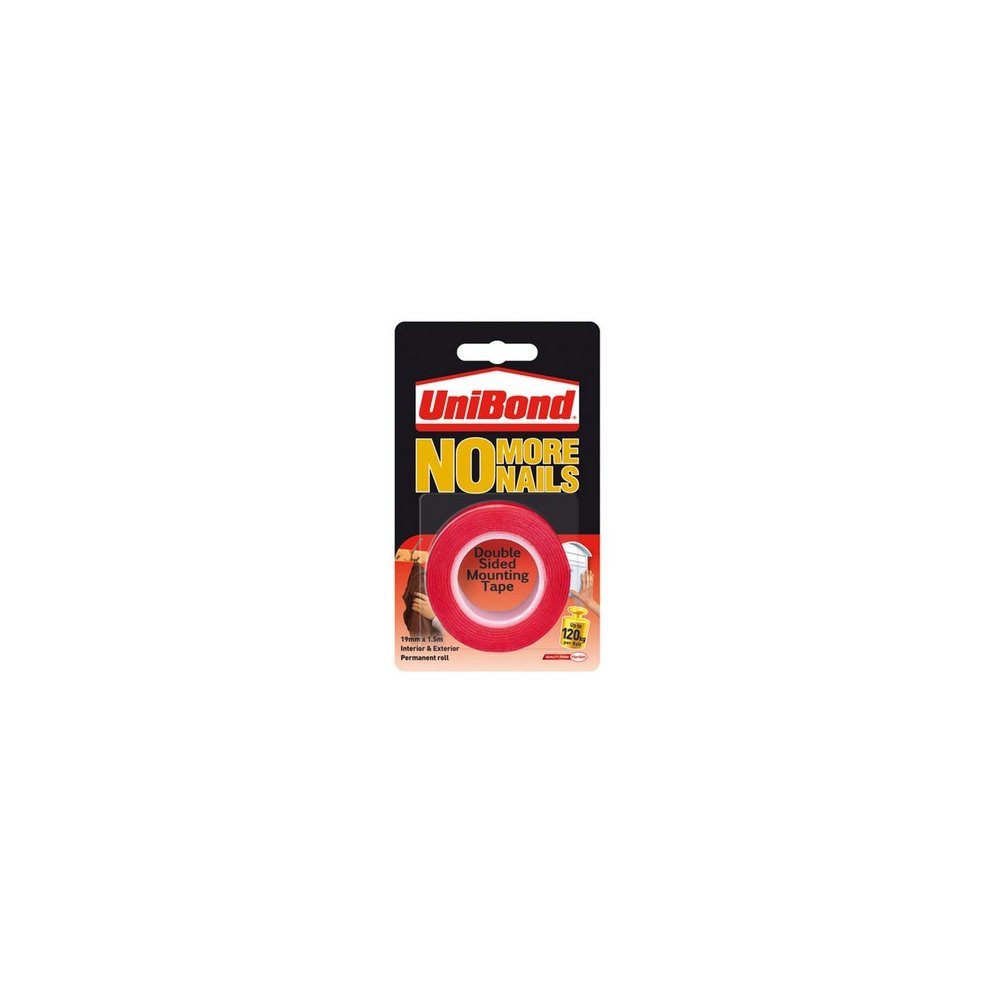 Unibond No More Nails Ultra Strong Double Sided Mounting Tape 19mm X 1.5m (Roll)