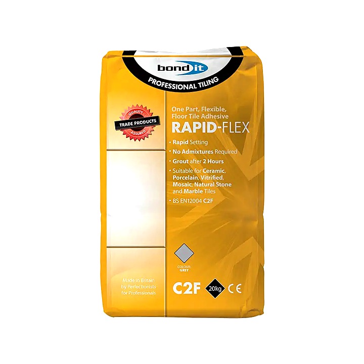 Bond It Rapid Flex Flexible Floor and Wall Tile Adhesive Grey 20kg