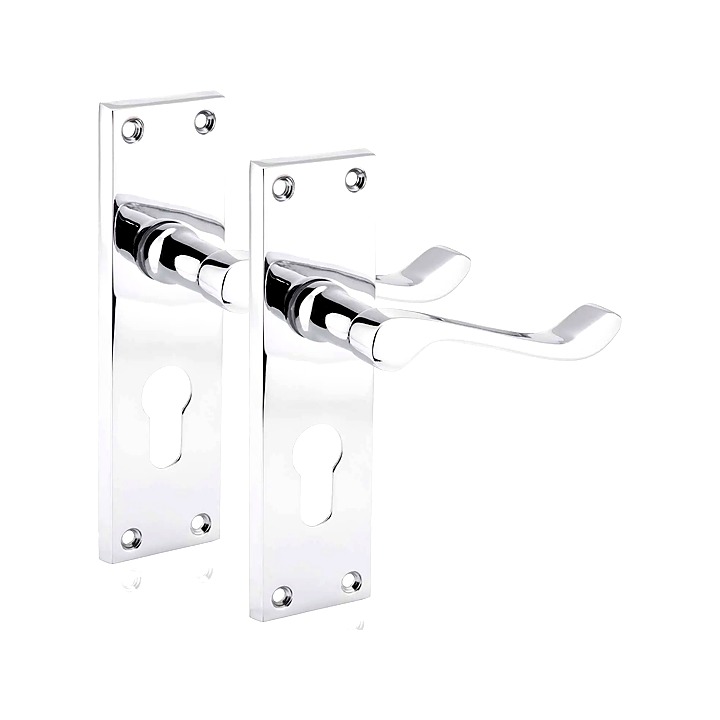 Sichern Victorian Scroll Handle w Euro Profile Polished Chrome