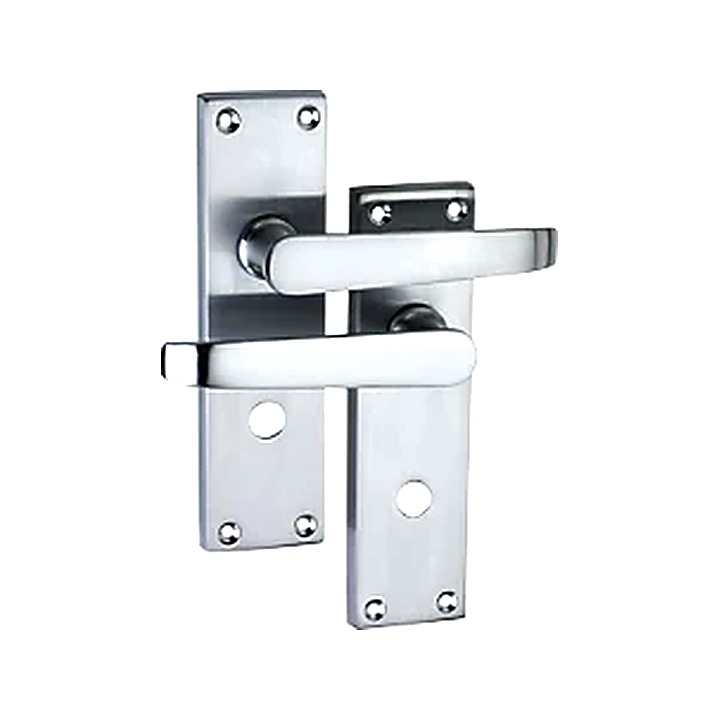 WC Victorian Scroll Door Handles Pair Satin Chrome