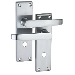 WC Victorian Scroll Door Handles Pair Satin Chrome