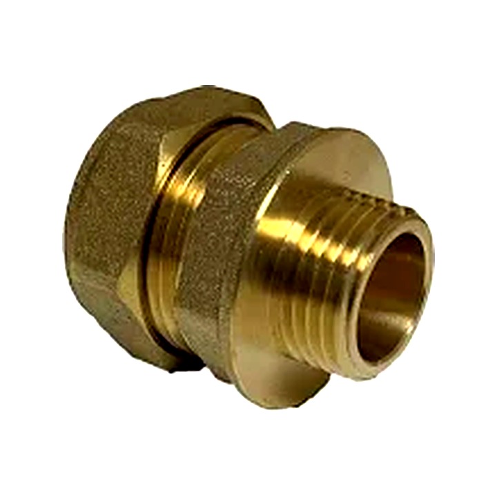 22mm Brass Compression x 1/2" Male Adapting Coupler
