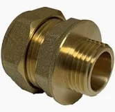 22mm Brass Compression x 1/2" Male Adapting Coupler