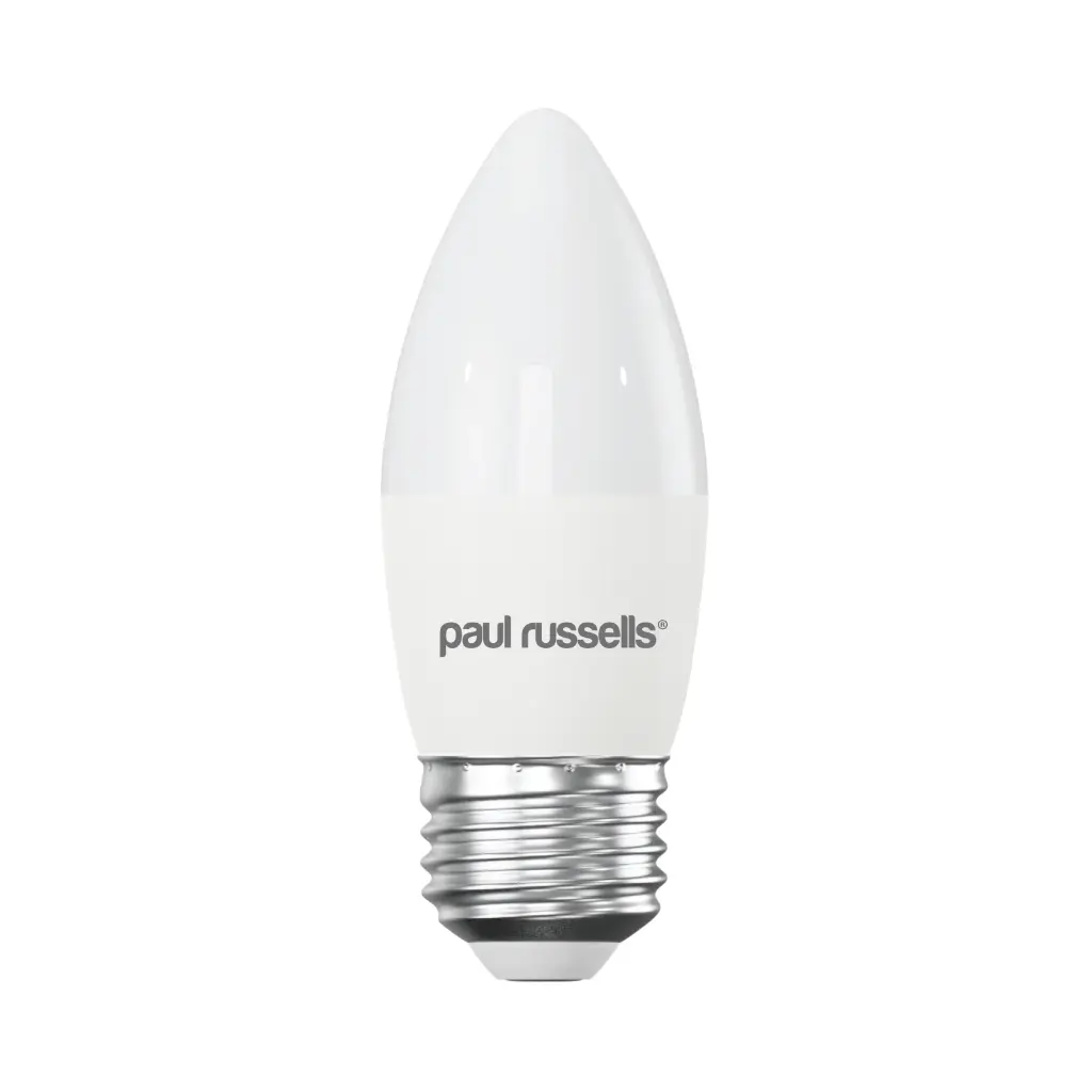 Paul Russells LED 5.5W=40W E27 Screw-in Dimmable Warm White 2700K Candle Bulb