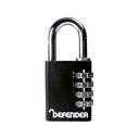 Defender Black Die-Cast Combination Padlock 40mm