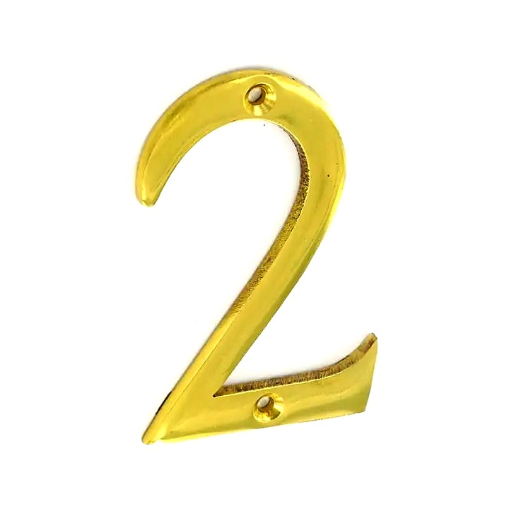 Brass Numeral 2 75mm