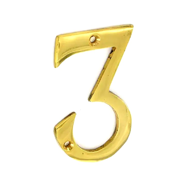 Brass Numeral 3 75mm