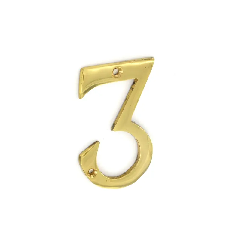 Brass Numeral 3 75mm