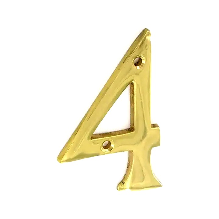 Brass Numeral 4 75mm 